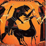 Héraclès et la biche, amphore Héraclès et la biche, amphore