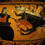 Hercule devant dompter et ramener le chien Cerbère