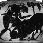 Vase représentant Hercule capturant le taureau du roi de Crête