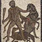 Mosaïque d'Hercule capturant la jument de Diomède
