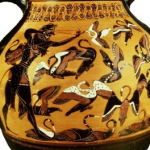 Vase représentant Hercule faisant fuire les oiseaux du lac de Stymphale