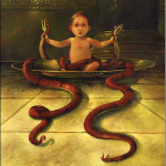 Hercule, enfant, tuant les serpents à main nue